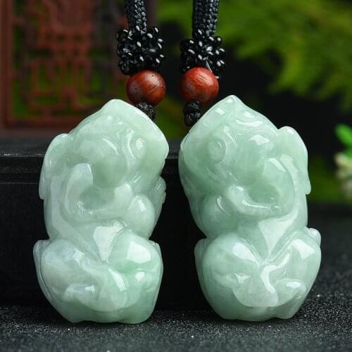 Natural Myanmar jadeite hand-carved brave troops pendant simple retro pendant temperament jewellery couples for women men lucky