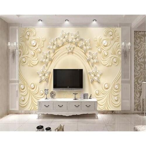 Beibehang wallpaper 3d on the wall Luxury Golden Flower Wallpaper Jewelry 3d Wallpaper Home Decor TV Background 3d wallpaper
