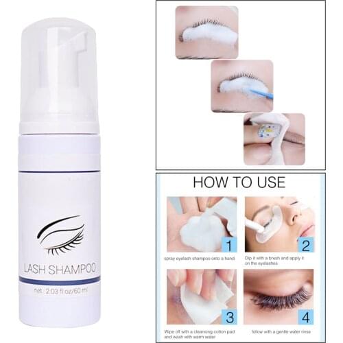 2.03 fl oz Eyelash Extension Mascara Cleanser Shampoo Lash Shampoo Cleaner Eyelash Extension Cleanser Shampoo Remover