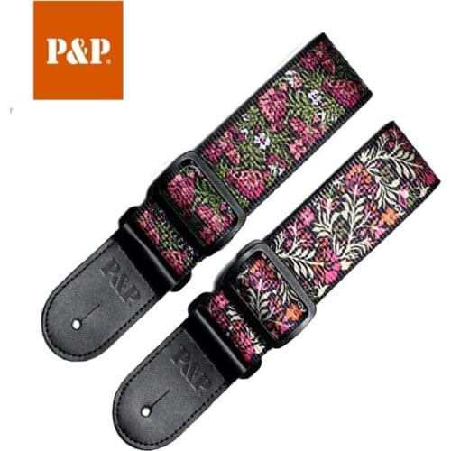 1pcs P&P PU guitar strap with Ethnic style adjustable length strap for bass acoustic electric guitar guitar accessories parts