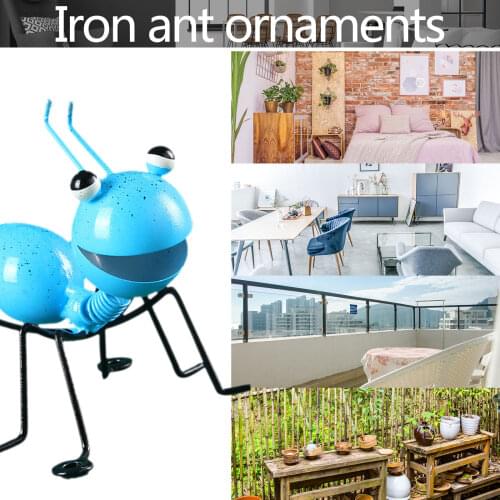 Garden Ant Metal Sculpture Ornament Colorful Cute Cartoon Iron Insect Hanging Wall Art Garden Lawn Indoor Outdoor Decor