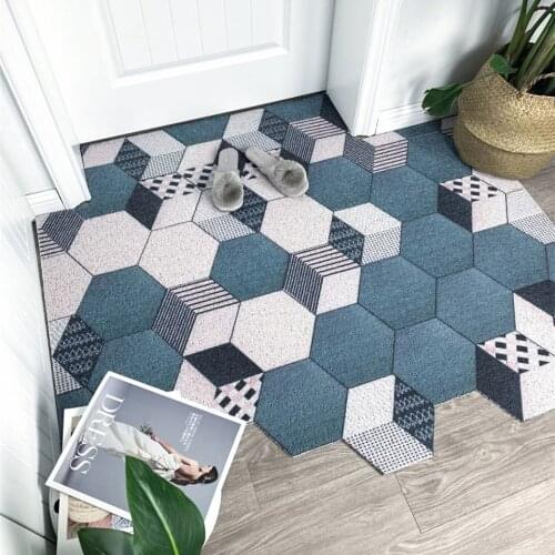 Free Cutting Silk Porch Entrance Doormat Hallway Kitchen Bath Non-Slip Carpets Floor Mat Mud-removing Sand-stripping Area Rugs