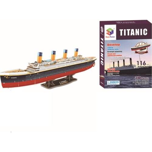 Titanic 3D Three-dimensional Puzzle Childrens Puzzle Assembling and Inserting Paper Diy Model Ship Model Toy P262