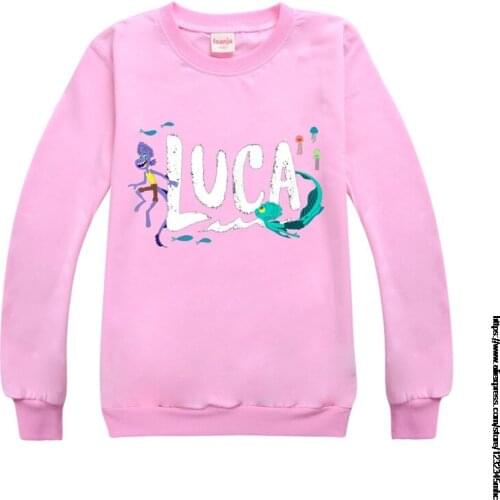 New movie Luca Boys Hoodies Tees Cotton Boys Spring Clothes Shirts for Teenage Girls Anime Cosplay Shirt Little Kids O-neck Tops