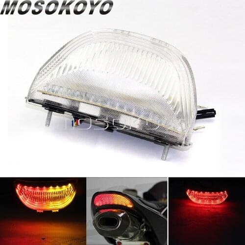 Motorcycle LED Integrated Brake Tail Lights for Honda CBR600RR CBR1000RR 2003-2007 Rear Taillight w/ Amber Turn Signal Lamp