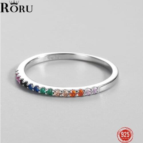 925 Sterling Silver Rings for Women Colored Zircon Thin Rings Fine Jewelry Temperament Stylish Exquisite Rings