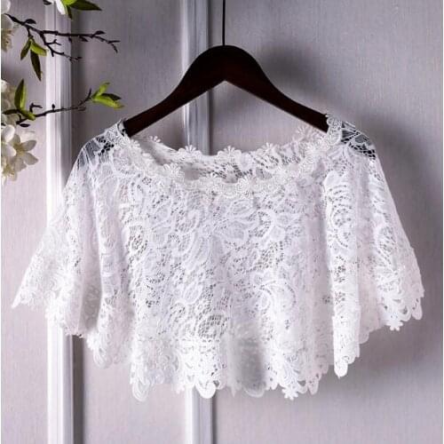 Womens white lace pullover Pashmina Female Summer Sunscreen Mesh Lace Shawl cloak R2157