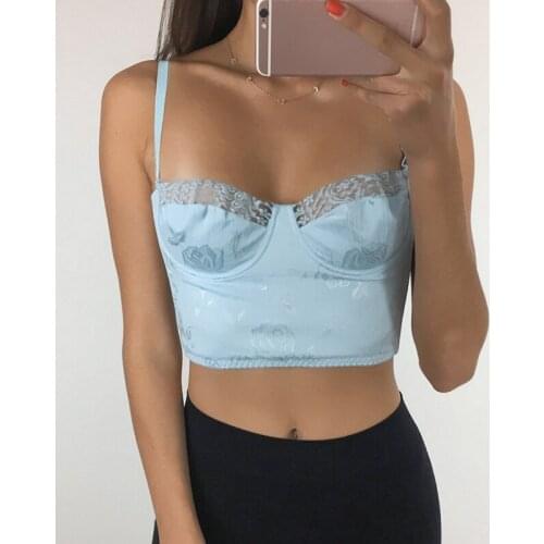 Y2K Summer Camis Top with Thin Strap Backless Sweet Floral Print Lace Patchwork Sleeveless Crop Cami Outfits tops for women