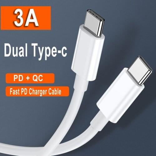0.2m 1m 2m USB Type C to USB C Fast Charging Cord Charger Cable For Xiaomi 11 10S Poco F3 X3 Pro NFC Redmi 9 9T 8A 8 10X K30 K40