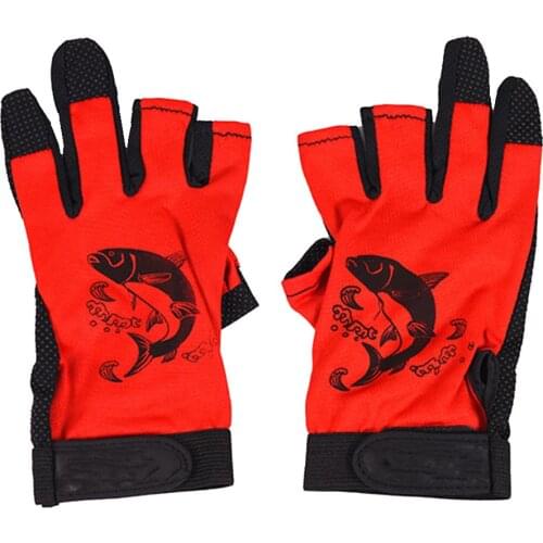 1 Pair 3 Fingerless Fishing Gloves Breathable Quick Drying Anti-slip Fishing Gloves winter fishing For Unisex Carp Finger Glove