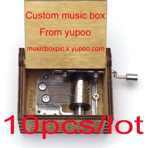 10pcs/lot wholesale VIP Custom hand music box from our 66 music themes customise any picture any text