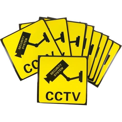10Pcs CCTV Video Surveillance Security Camera Alarm Sticker Warning Signs