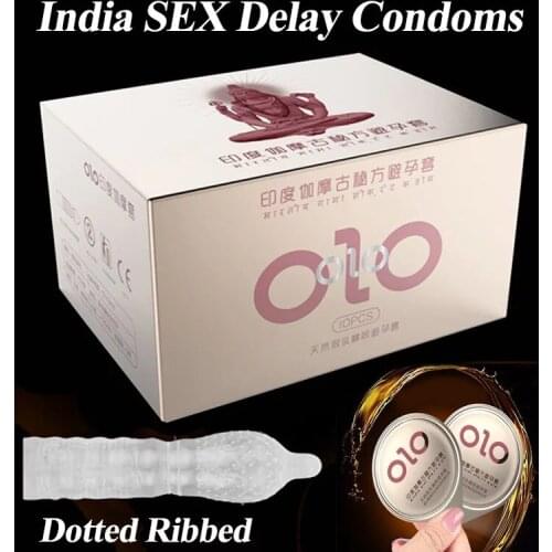 10PCS Ultrathin condoms India Sex Delay Dotted ribbed G Spot condom contraception sex toys Super Thin Natural Rubber Condones