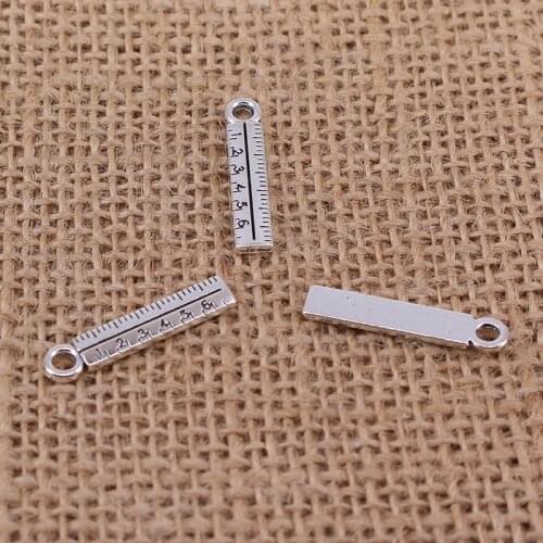 15pcs 24x5mm Antique Silver Color Tools Ruler Rule Charms for Jewelry Making Findings Pendant DIY Bracelet Handmade Craft 3552