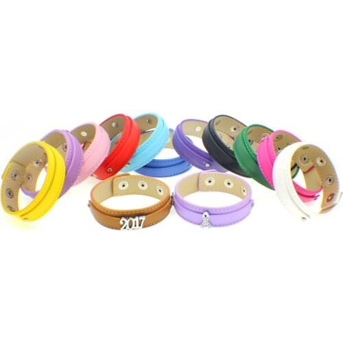 18mm PU Leather Bracelet For Women Slide Letter Charms Jewelry Making 1pc Strap Wristband Bracelet For Men Pet Collar Keychain