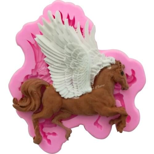 3D Pegasus Flying horse silicone Mould cake decorating tools Candy and Chocolate Gumpaste Mold