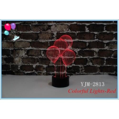 3D Led Kids Night Lights with 7colors changeable Nite Lites Balloon Shape