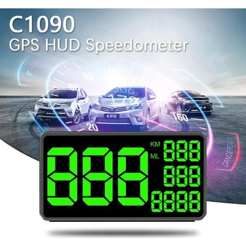 6.2 inch Screen Display GPS Speedometer C1090 Car HUD Speed Speeding Warning Satellite Speed Measurement Overspeed Alarm