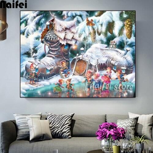 Full drill square/round Diamond Embroidery sami leprechauns 5d Diy diamond painting winter boot Diamond Mosaic hobby art