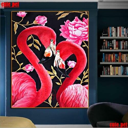 Diamond painting Flamingo animals rhinestone diamond full square round Drill Cross Stitch diy mosaic handmade embroidery Decor