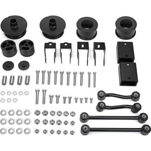 Car Accessories 2.5 Full Lift Kit+Sway Bar End Link+Shock Extender Iron Bright Black Fit 2018-2021 Jeep Wrangler JL 4WD