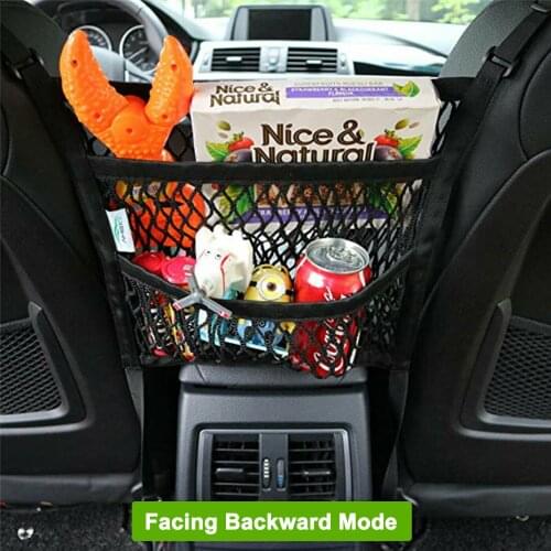 Luggage Car Storage Cargo Net With 4 Plastic Hooks 30 X 25 Cm Bag Between Car Seat Mesh