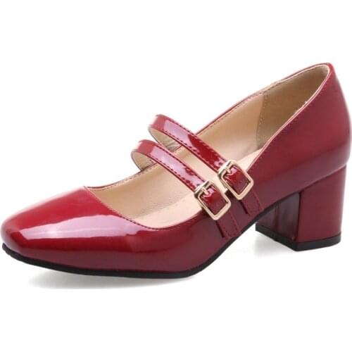 Big Size 11 12 13 14 15 ladies high heels women shoes woman pumps Rough heel Shallow mouth Package the heel Package toes