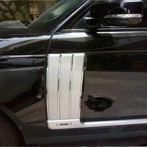 For Range Rover Vogue L405 2013-2021 Silver Car Door Side Fender Vent Molding Cover Kit