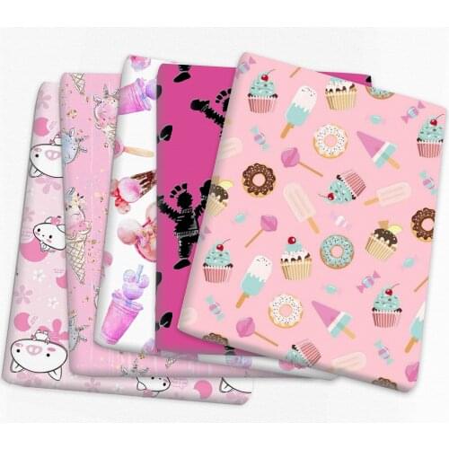 Cupcake Patchwork Ice Cream Polyester Cotton Fabric for Tissue Sewing Quilting Fabrics Needlework Material DIY Handmade,c16245