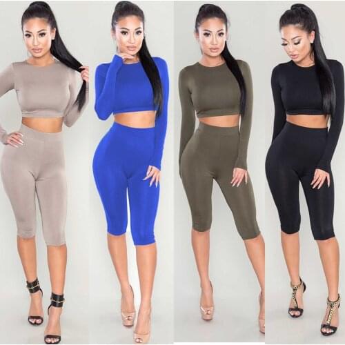 Summer womens clothing set womens t shirt and pants sets womens summer clothing womens sets elastic