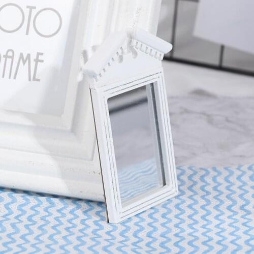 1/12 Dollhouse Miniature Mirror Model Bathroom Dressing Accessories Furniture Decoration