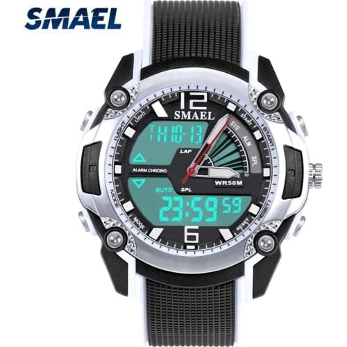 Fashion Smael Kids Digital Watch Waterproof 50m Led Sport Quartz Dual Time Wirstwatch Wach 1343 Shock Watches Children Clock Boy