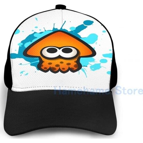 Fashion Splatoon Squid on Ink Basketball Cap men women Graphic print black Unisex adult hat
