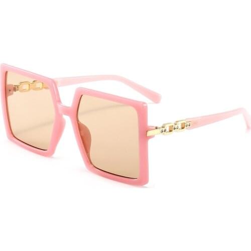 Fashion trend large box Sunglasses personalized mirror leg decoration trendy Sunglasses street shooting glasses