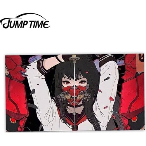 Jump Time 13cm x8cm Car Sticker Anime Mask Girl Decals Funny Motorcycle Windshield Computer Waterproof Vinyl Car Accessories