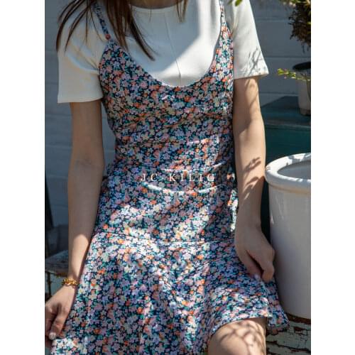 JC·KILIG 2021 New Summer Sweetheart Floral Suspender Dress for Women D049120