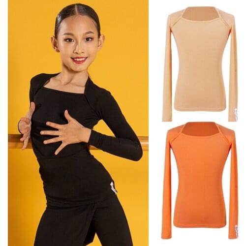 New Latin Dance Practice Clothes For Girls Tops Long Sleeve Samba Rumba Cha Cha Dancing Costume Professional Dance Tops BL5215