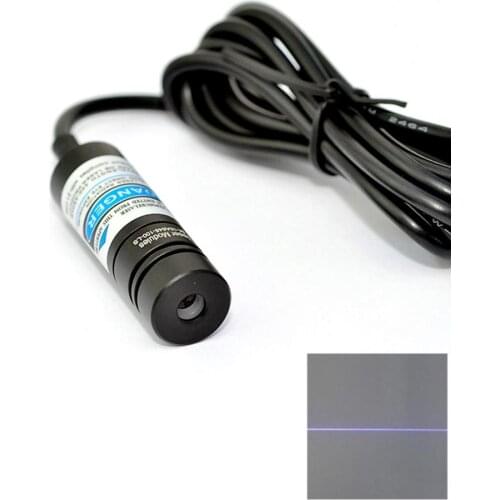 Industrial Violet Blue Laser 405nm 50mw Adjusted Diode Laser Line Module 14.5x48mm w 5V Adapter