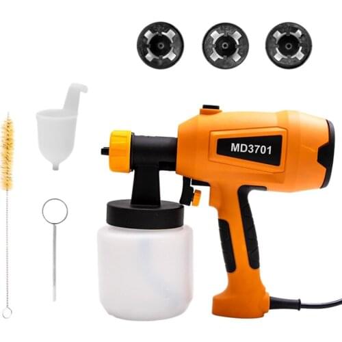 Paint Sprayer, 550W High Power HVLP Spray, Easy to Clean, with 4 Nozzles for Furniture Cabinets Fence Car EU Plug