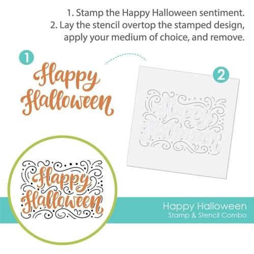 Happy Halloween Stamps Stencil Combo Scrapbook Diary Decoration Stamps Stencil Embossing Template DIY Greeting Card 2021 NEW