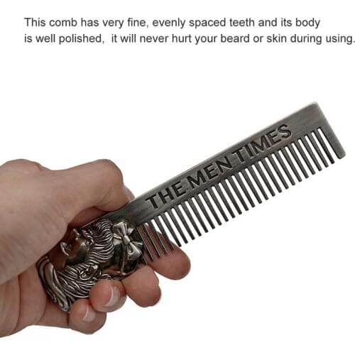 Beard brush Goat beard styling gentleman head beard comb care stainless steel beard comb mens professional beard comb