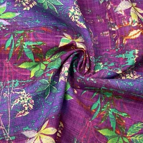 Width 59'' National Style Retro Thin Printed Cotton Linen Fabric By The Yard For Shirt Trousers Dress Cheongsam Material