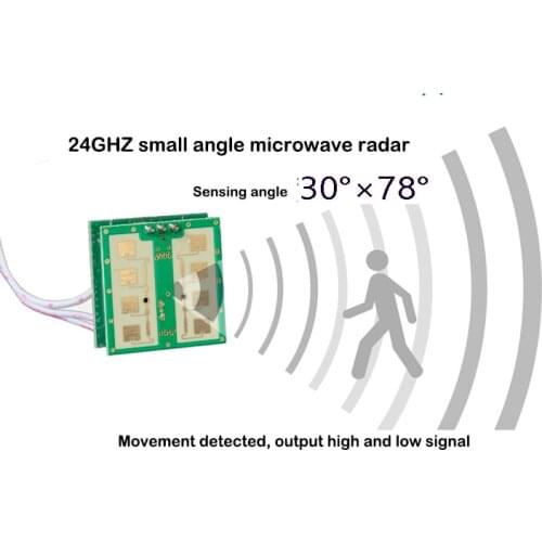 0.3-20M 24GHz microwave radar sensing module 5v no delay small angle vehicle moving object human sensing head Distance Sensor