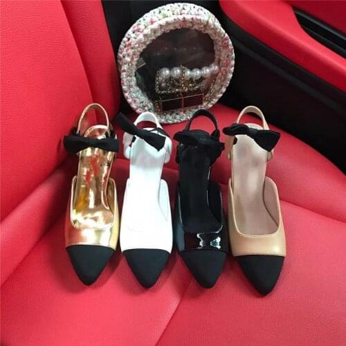 Patent Leather Pumps Butterfly Knot High Heel Sexy Woman Sandals Patchwork Leather Ankle Strap Ladies Party Shoes Designer Brand