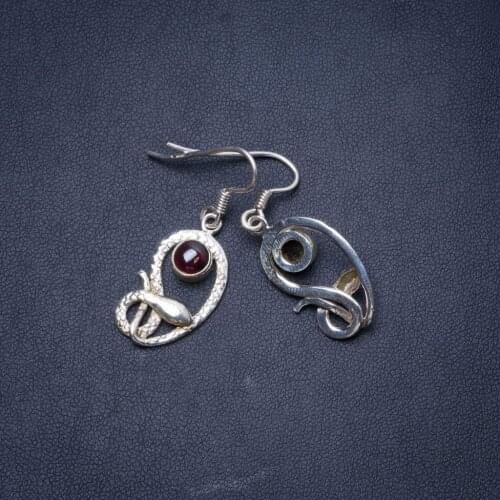 Natural Amethyst Handmade Unique 925 Sterling Silver Earrings 1.5" Y1072