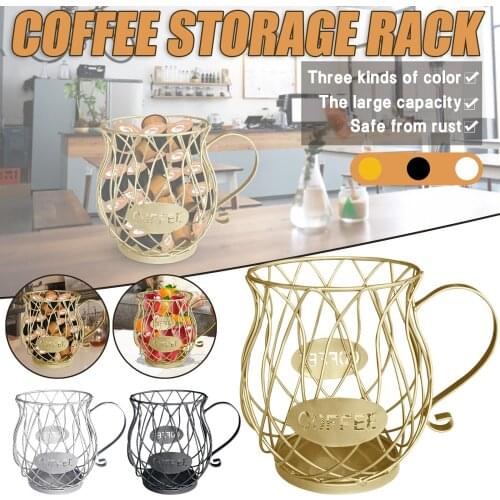 1pc Coffee Capsule Universal Storage Basket Coffee Cup Basket Vintage Coffee Pod Organizer Holder Black For Home Cafe Hotel