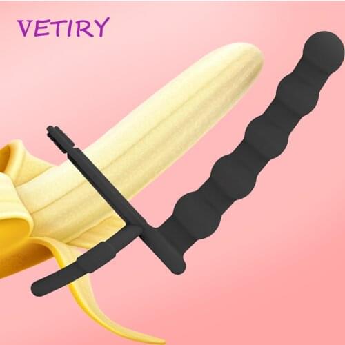 VETIRY Double Penetration Penis Strapon Dildo Anal Plug Sex Toys For Women Man Strap On Penis Anal Beads Plug G-spot Massager