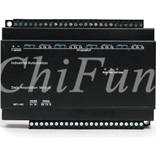 8 way PT100 high precision industrial temperature acquisition controller Ethernet + dual serial port acquisition card controller