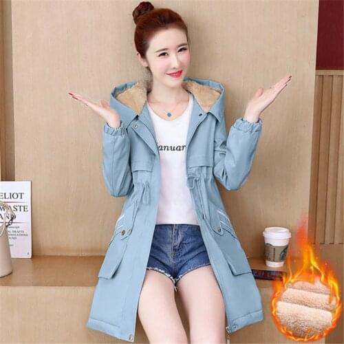 Winter Jacket Women Parka Coat 2021 Plus Velvet Thick Cotton Padded Hooded Outerwear Windbreaker Female Plus Size Mid Long Coat