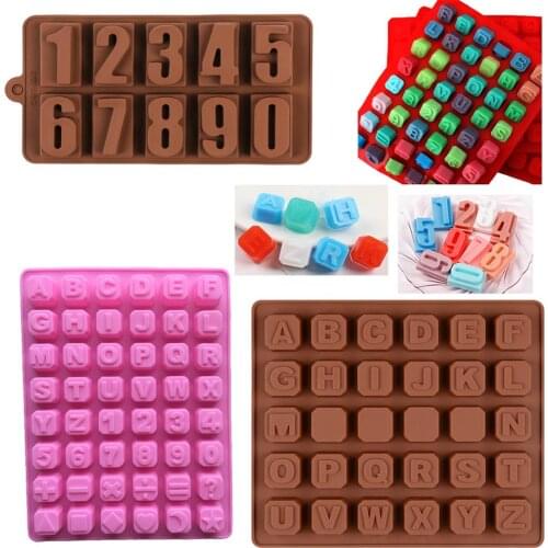 1Pc Letters Numbers Symbol Alphabet Silicone Chocolate Molds Handmade Diy Lattice Soap Candy Gummy Jelly Ice Tray Cake Mould